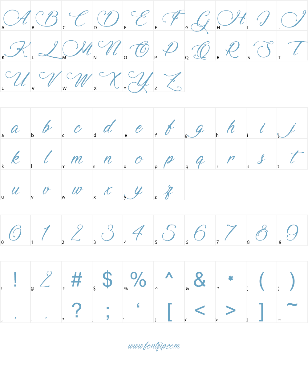 Signature of the Ancient Font Character